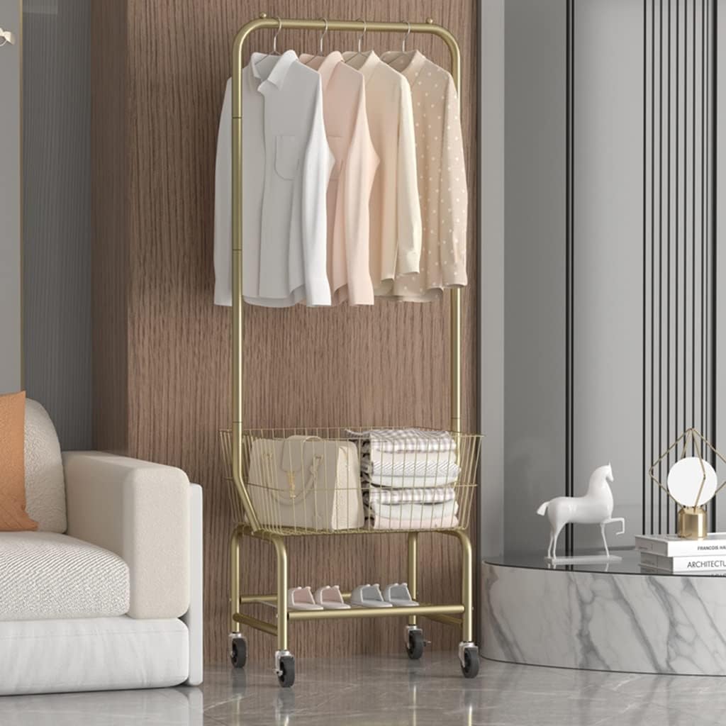 Shoe Ben Coat Stand Rack - Versatile Clothes Hanger with Shelves Rolling Garment Rack for Bedroom & Wardrobe Ideal for Shoes Storage & nization 4 Wheels for Easy Mobility