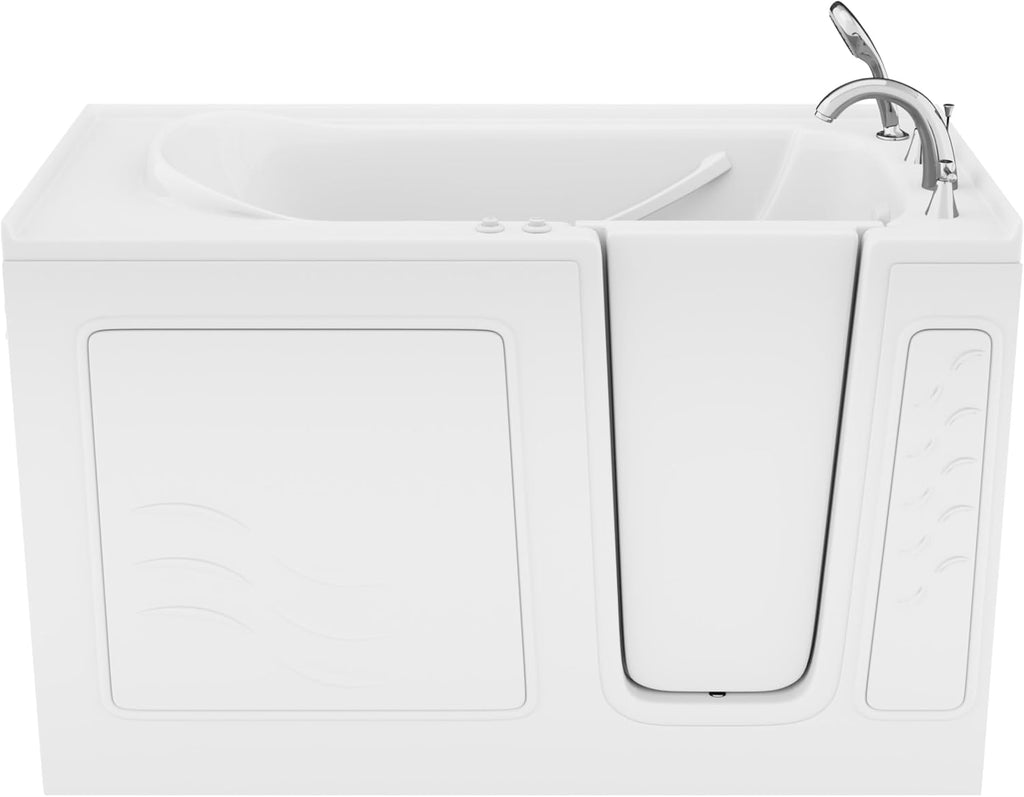 Avano B3060RD Architect Series 60' Gel Coated Air/Whirlpool Bathtub for Alcove Installations with Right Drain, Roman Tub Faucet and Handshower - White