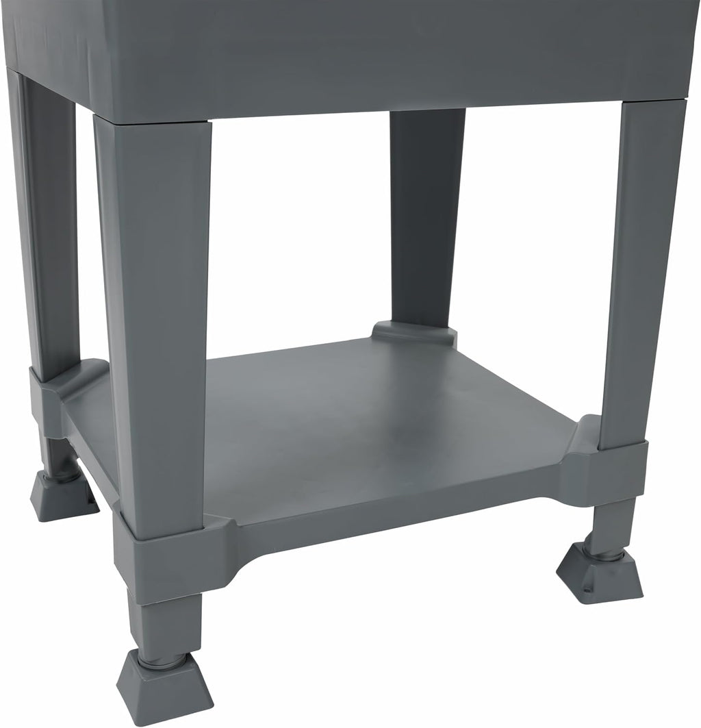 UTILITYSINKS Freestanding Utility Tub Sink with Quick Connect Drain, 24 x 24', Gray - Portable and Compact Sink with Faucet for Outdoor Kitchen, Laundry Room, Garage, and Basement
