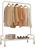 Heavy Duty Coat Rack, Garment Rack Clothes Rack On Wheels, Heavy Duty Stainless Steel Clothing Rack with Shelves, Space-Saving Coat Rack for Hanging Clothes, Portable Clothes Organizer (120X40X160CM