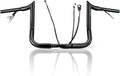 MoKitDora Street Electra Glide Prewired Handlebar 10' Rise 1.25' Fat 1' Clamp Meathook Ape Hanger Monkey Bagger Bar for Harley 2014-2015 FLHT FLHX Ultra Limited Classic, Black