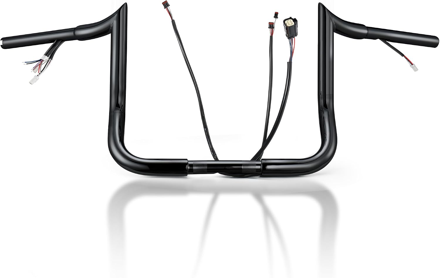 MoKitDora Street Electra Glide Prewired Handlebar 10' Rise 1.25' Fat 1' Clamp Meathook Ape Hanger Monkey Bagger Bar for Harley 2014-2015 FLHT FLHX Ultra Limited Classic, Black