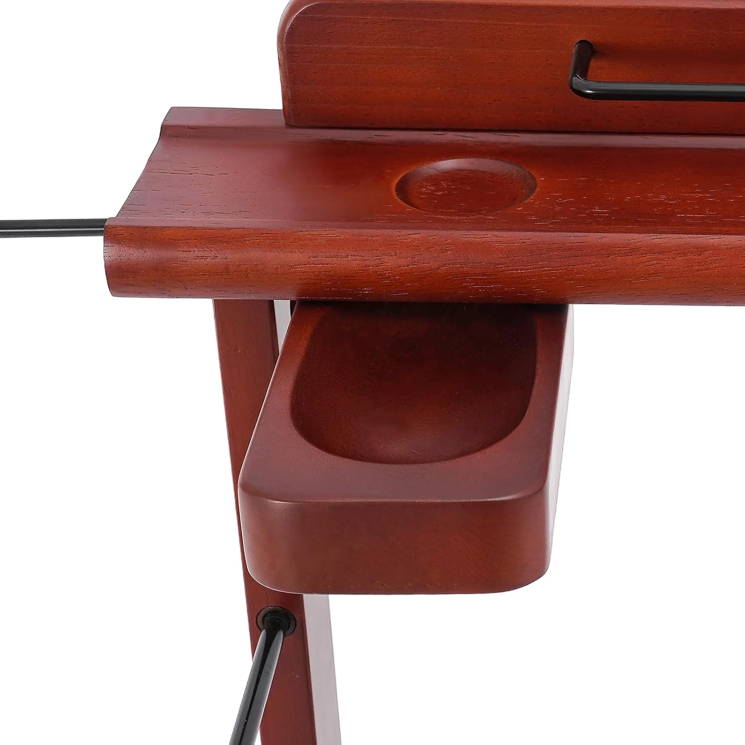 Suit Valet Stand Reddish Orange, Freestanding Clothes Rack with Wheels & Drawers, Solid Birch Wood, 66lbs Capacity, for Bedroom Hotel Entryway