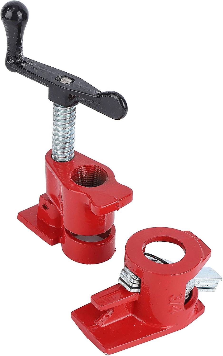4 Pack 3/4' Wood Gluing Pipe Clamp Set | Heavy Duty Cast Iron Arrow Storage Case Clamps for Woodworking, Carpentry, DIY Projects