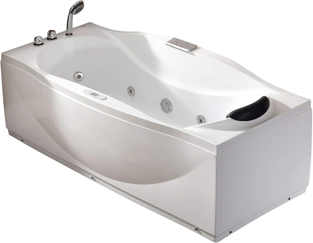 EAGO AM189ETL-L 6' Right Drain Acrylic Whirlpool Bathtub with Fixtures, White