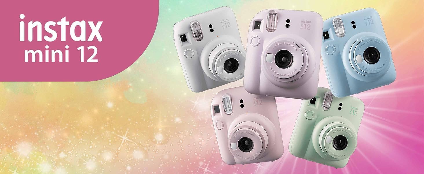 Fujifilm INSTAX MINI 12 Blue Bundle 2025 (80 Sheets, Lilac Purple (Holiday Bundle))