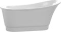 ANZZI Freestanding Bathtub Acrylic 67 In Flat Bottom Glossy White Prima Series One Piece Soaking Tub Modern Oval Design Center Drain Solid Surface Reinforced Construction Sleek Style | FT-AZ095
