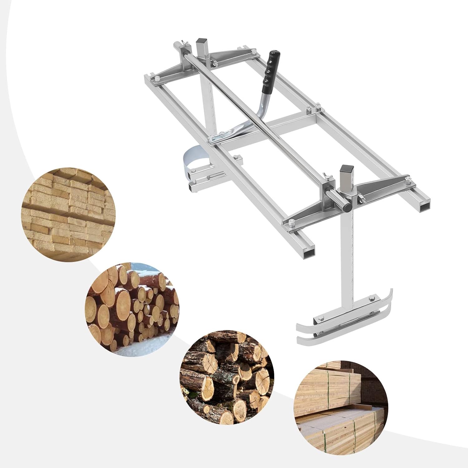 Mobile Sawmill 14-36 Inch Chainsaw Mill Saw Aid Bar Cutting Block Band Saw Aluminium Flexible Wood Milling Cutting Guide System Board Sawmill for Woodworker