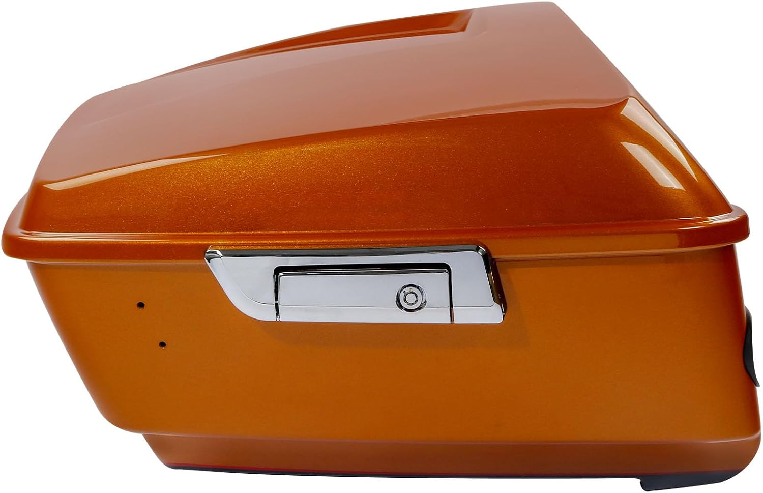 TCMT 13.7' King Motorcycle Trunk Box W/Latch Key Fit For Harley 2014-2025 Touring CVO Road King Road Glide Street Glide Electra Glide Ultra Limited Amber Whiskey/Vivid Black