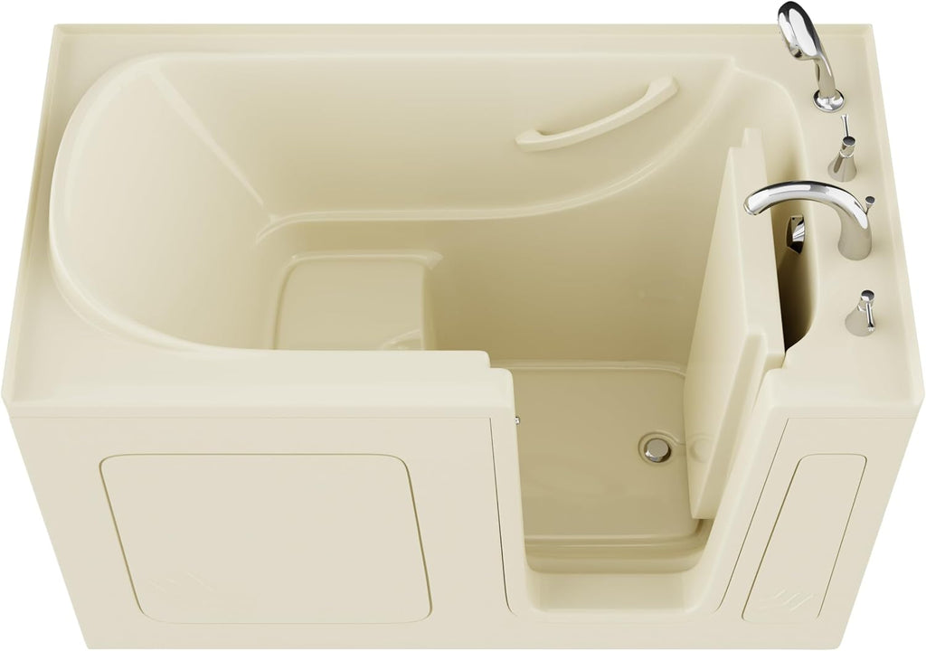 ANZZI Tubs Series Wide Opening Door Right Drain Quick Fill Walk-In Soaking Tub in Biscuit Finish 32 in. x 60 in. | AMZ3260RBS