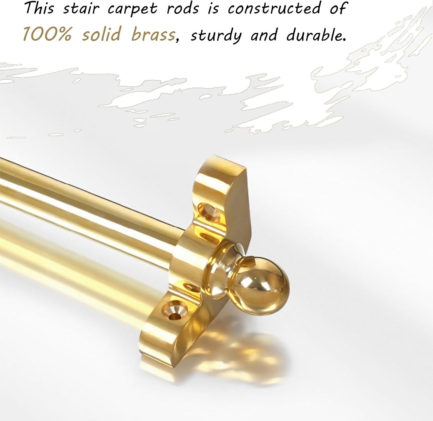 Luxury Gold Stair Carpet Rod 1 3 5 10 10 13 15 16 pcs, Decorative Non-Slip Stair Carpet Clamp Bars, Easy Install to Secure Stair Carpet(13 pcs,56cm (22in))
