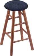 HBS XL Oak Round Cushion 36' Swivel Extra Tall Bar Stool with Smooth Legs, Medium Finish, and Graph Anchor Seat