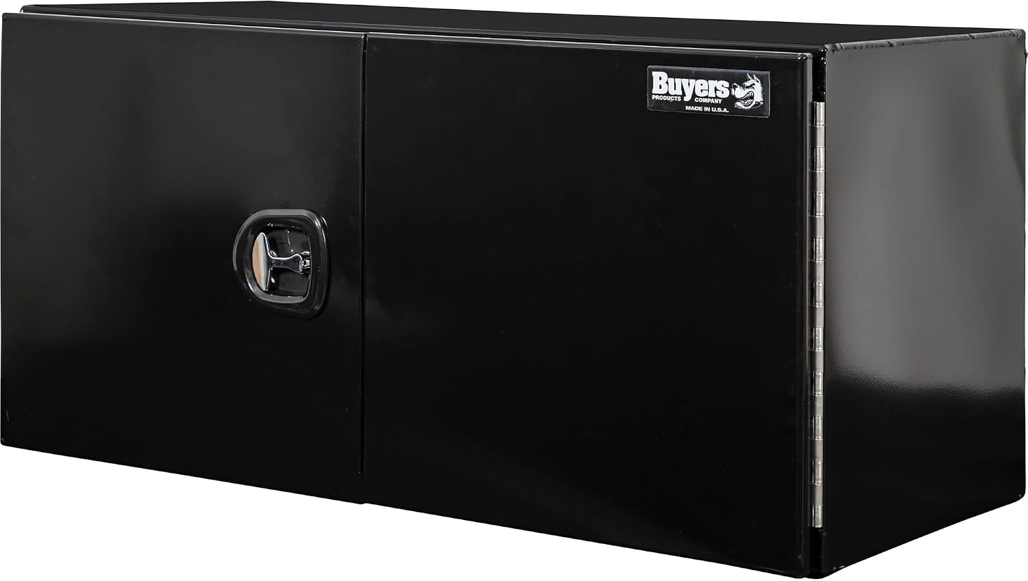 Buyers Products 1705840 Underbody Tool Box With Barn Door, 24x24x48 Inch, Black Powder-Coated, Made in USA, .100 inch Smooth Aluminum, 3-Point Locking, Truck Storage Toolbox For Work Vehicles