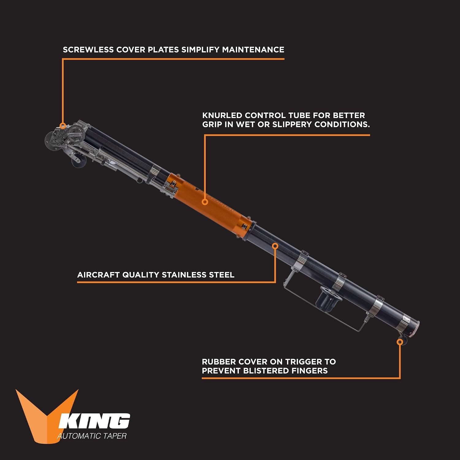 King Automatic Taper | Drywall Master – Precision Taping for Flats & Butt Joints – Easy Clean Stainless Steel Drywall Master Tool – Chicago Family Owned