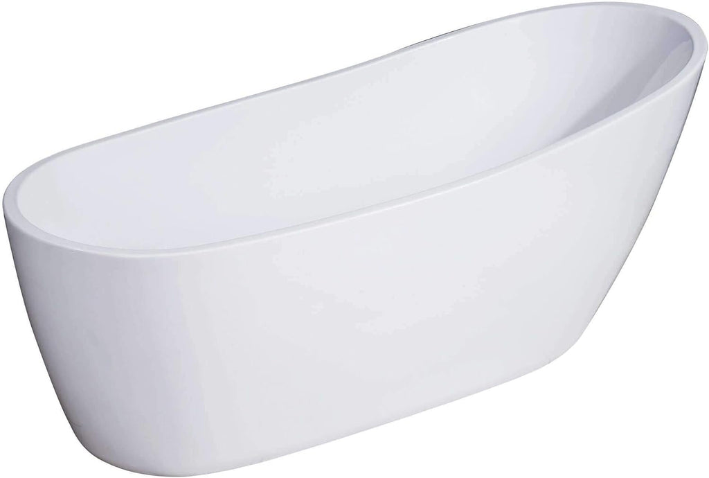 Fine Fixtures Zen Freestanding Bathtub White 59' With Drain Included