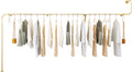 Iron Metal Clothing Store Wall Mounted Display Racks Racks Silver,Men's Women's Children's Retail Commercial Clothing Hanging Rod Garment Rack Ceiling Hange(B-300Cm
