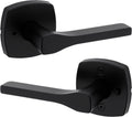 Kwikset Tripoli Lever Interior Privacy Door Handle with Lock, Door Lever for Bathroom and Bedroom, Matte Black Reversible Keyless Turn Lock, with Microban Protection (Pack of 8)