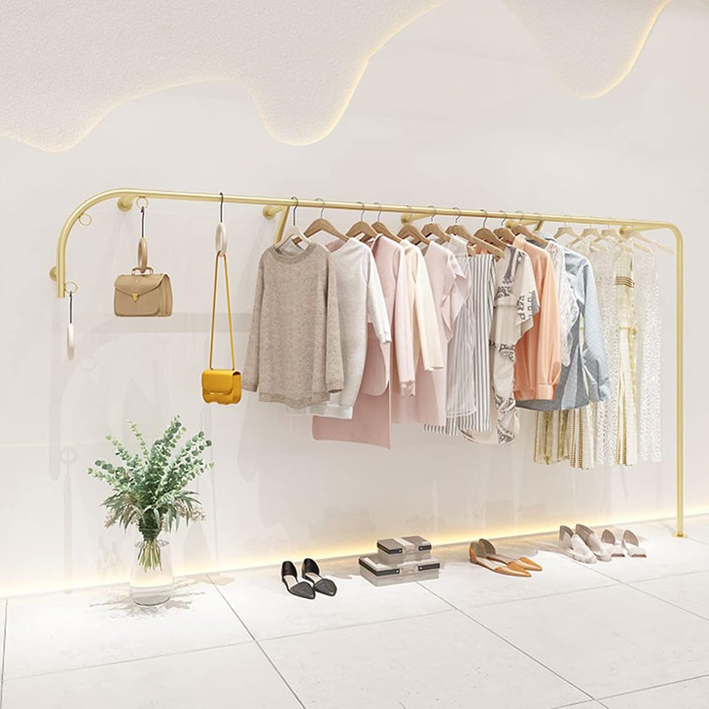 Modern Simple Industrial Pipe Hanger Garment Rack,Wall Mounted Garment Hanging Rack System,Modern Retail Garment Rack (F-150cm/59in
