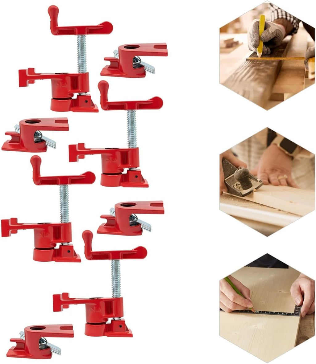 4 Pack 3/4' Wood Gluing Pipe Clamp Set Heavy Duty PRO Cast Iron Bar Clamps Kit With Wide Base For Woodworking