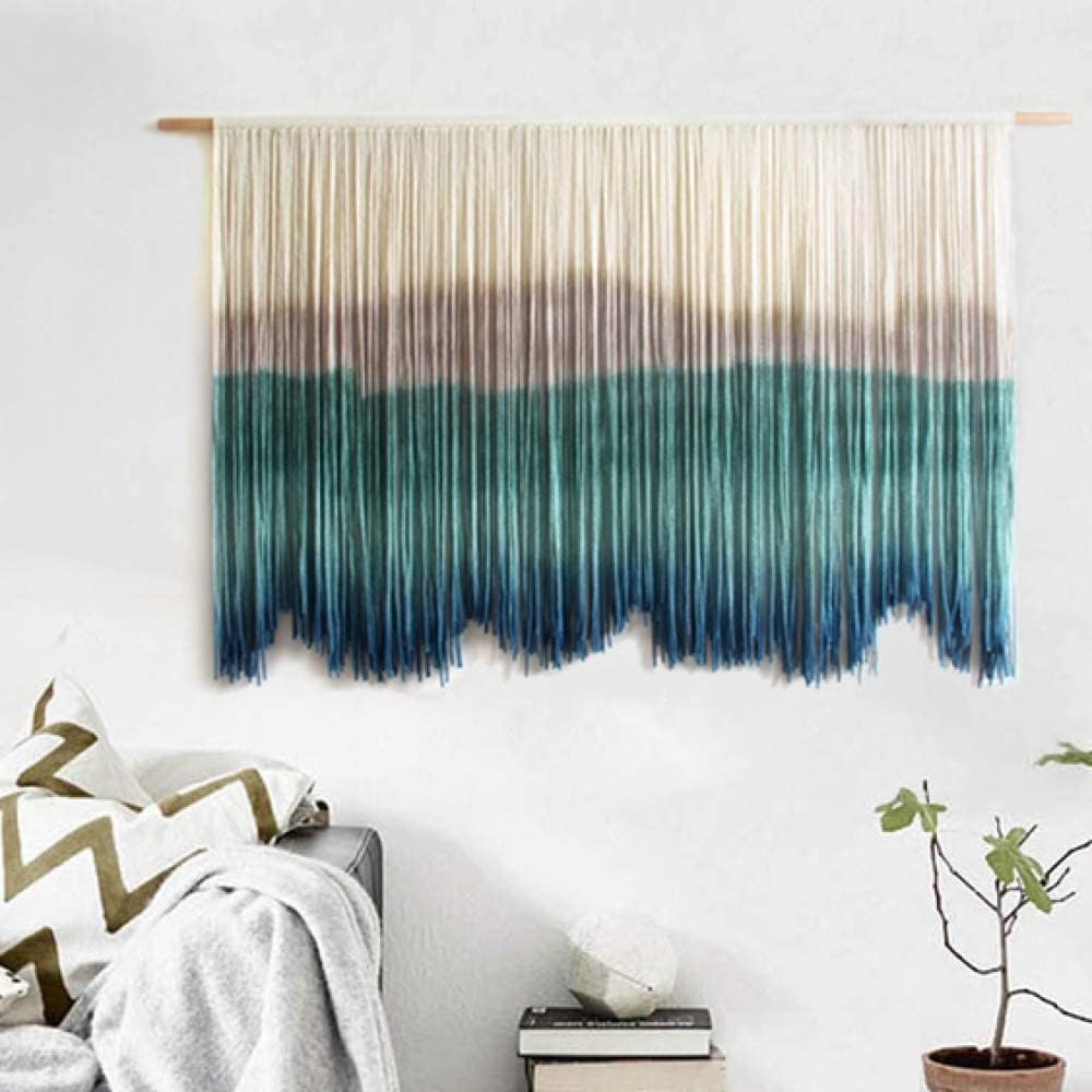 Macrame Wall Hanging Boho Wall Decor Art Woven Tapestry Woven Wall Art Macrame Tapestry Boho Wall Decor- Textile Wall Hanging Hand-Dyed Tapestry Decorative Cloth (Color : C+130 * 90cm)