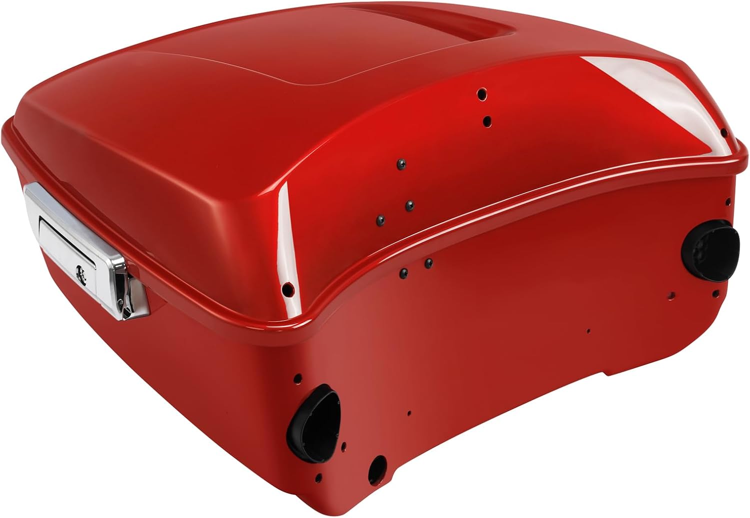 TCMT 13.7' King Motorcycle Trunk Box W/Latch Key Fit For Harley 2014-2025 Touring CVO Road King Road Glide Street Glide Electra Glide Ultra Limited Wicked Red