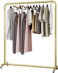 Clothing Rack, Standing Metal Garment Rack On Wheels, Large Capacity Retail Clothing Rack, Gold Coat Rack for Bedrooms Organizing Clothes, 120X40X155Cm,Gold 100X40X155Cm