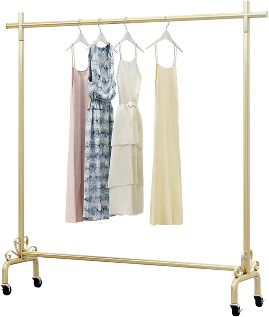 Clothing rack Modern Stylish Clothing Rack With Wheels Heavy Duty Metal Garment Rack Retail Clothing Displa Rack Sturdy And Durable Clothes Organizer Shelves,One Color 100x40x155cm