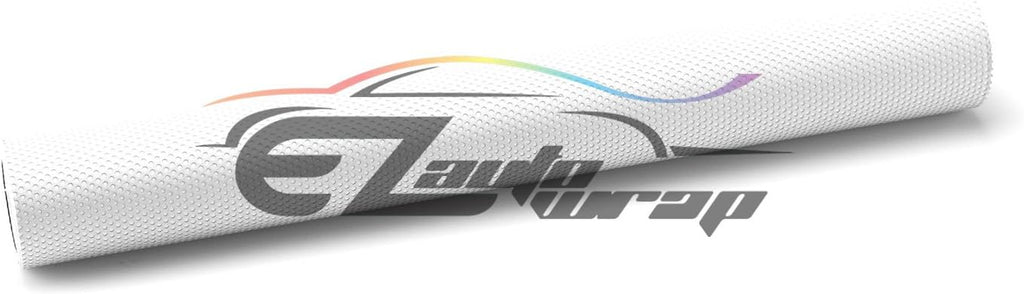 Free Tool Kit EZAUTOWRAP White One-Way Vision Perforated Print Media Vinyl Privacy Window Film Adhesive Glass Wrap Roll - 60'X300' (5FT X 25FT)