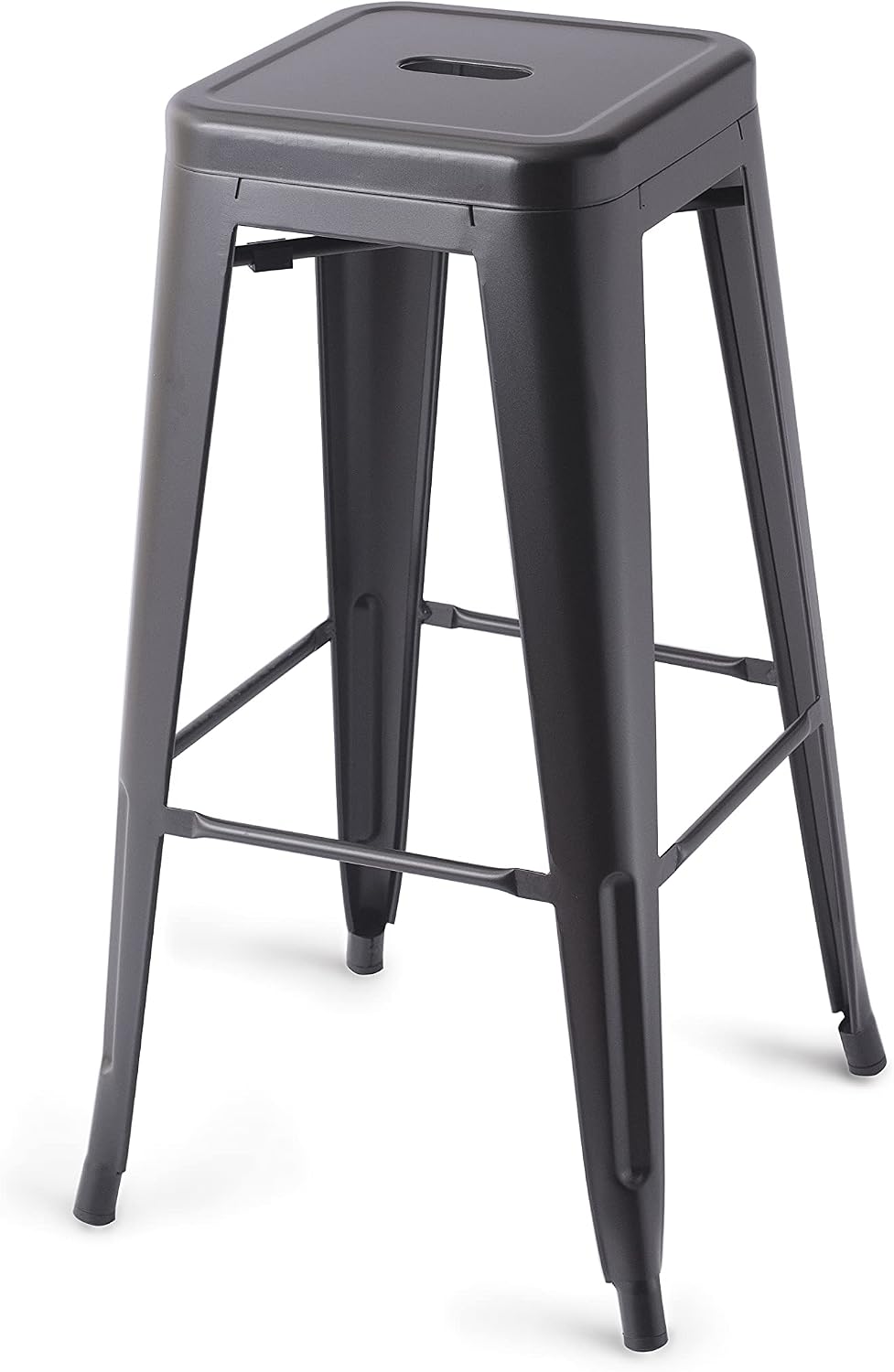 Amazon Basics Sturdy Metal Bar Stools, 30-Inch, Black, Set of 4