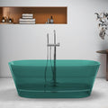 67' Edeyeu Freestanding Bathtub - Luxury Natural Resin Solid Surface Bathtub, Extra Deep Soaking Tub With Artistic Translucent Design, High-End Stand Alone Free Standing Tub Blue A