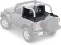 MasterTop Tonneau Cover & Wind Stopper Combo, Black MasterTwill - Fits Jeep Wrangler JL 2-Door 2018-2024 Hard Top Models - Wind Breaker Blocks Backdrafts - Keeps Cargo Area Clean