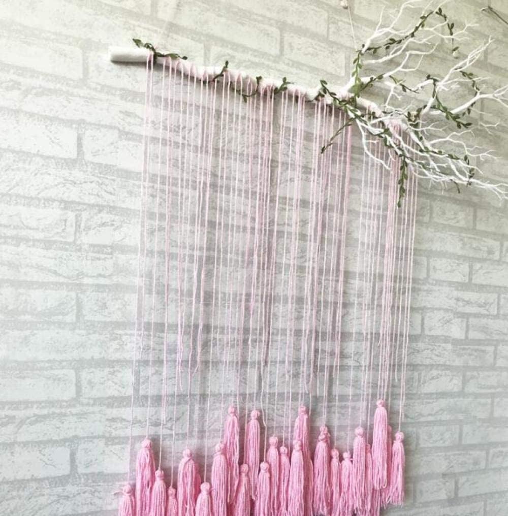 Bohemian Wall Decor Tapestry Boho Wall Decor Textile Wall Hanging Handmade Dyed Tapestry Decoration Chic Bohemian Home Geometric Art Decor (Pink 100 * 120cm)