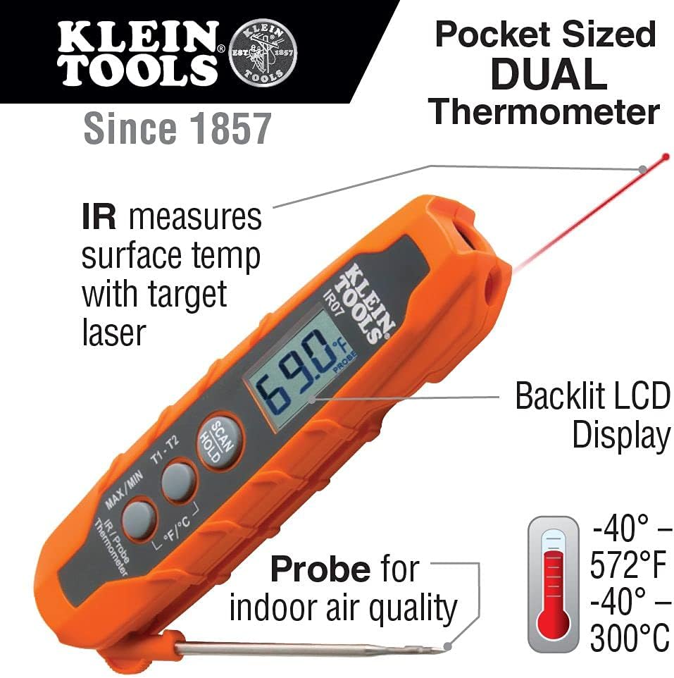 Klein Tools CL320KIT HVAC Kit for HVAC Testing; Digital Clamp Meter, Non-Contact Voltage Tester & 32561 Multi-Bit Screwdriver/Nut Driver, 6-in-1 Stubby Screwdriver with 2 Phillips, 2 Slotted Bits