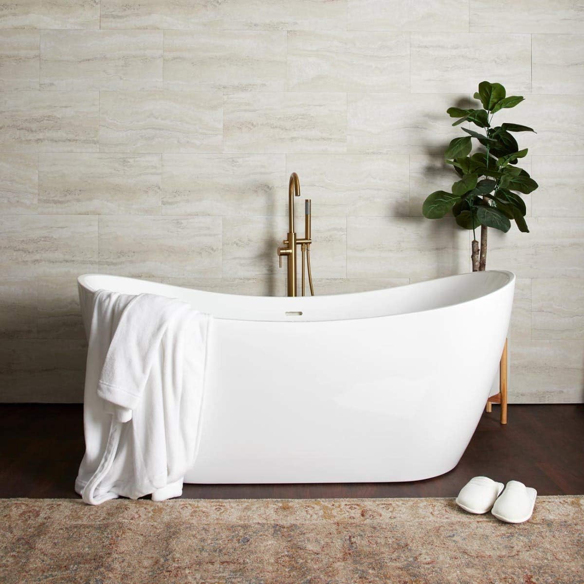 Vintage Tub & Bath Philo 67 Inch Acrylic Double Slipper Freestanding Tub