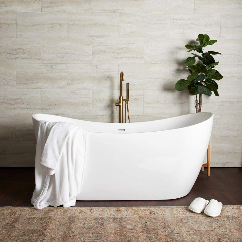 Vintage Tub & Bath Philo 67 Inch Acrylic Double Slipper Freestanding Tub