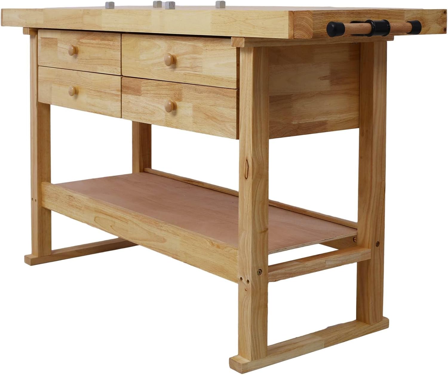 60in Workbench with 4 Drawers Wooden Workbench for Garage Workshop and Home ersatile & Spacious with Bar Clamps Set 12 inch x 4-3/4 inch Throat,Pack of 4