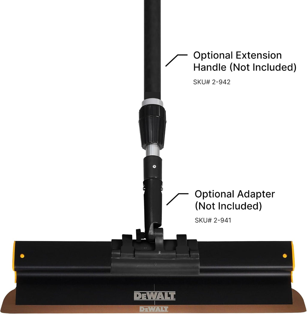 DEWALT Drywall Skimming Blade, 32-Inches | Pro-Grade | Extruded Aluminum & European Stainless Steel Construction | High-Impact End Caps | Sheetrock Gyprock Wall-Board Plasterboard | DXTT-2-932