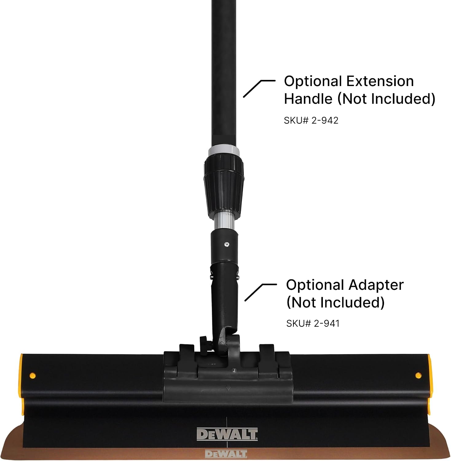 DEWALT Drywall Skimming Blade, 32-Inches | Pro-Grade | Extruded Aluminum & European Stainless Steel Construction | High-Impact End Caps | Sheetrock Gyprock Wall-Board Plasterboard | DXTT-2-932