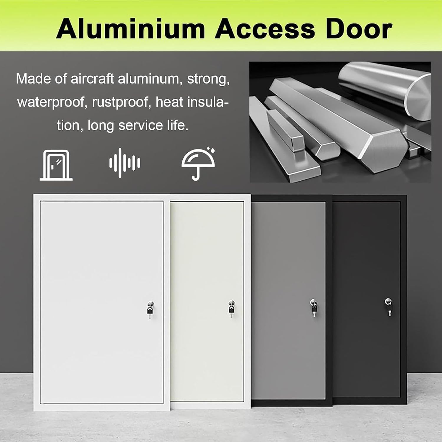 Wall Access Door, Large Channel Panels Metal Inspection Hatch Gate for Ceilings, Electrical, Plumbing, Lockable Drywall Hole Cover Plate(Black Frame,20'x20')