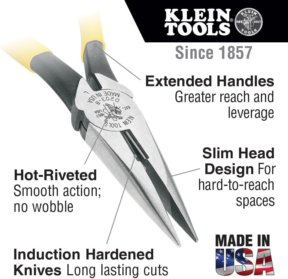 Klein Tools 80089 Multi-Bit Driver and Plier Kit, Made in USA, with Wire Stripper, Tape Measure and Accessories for Jobsite Needs, 11-Piece