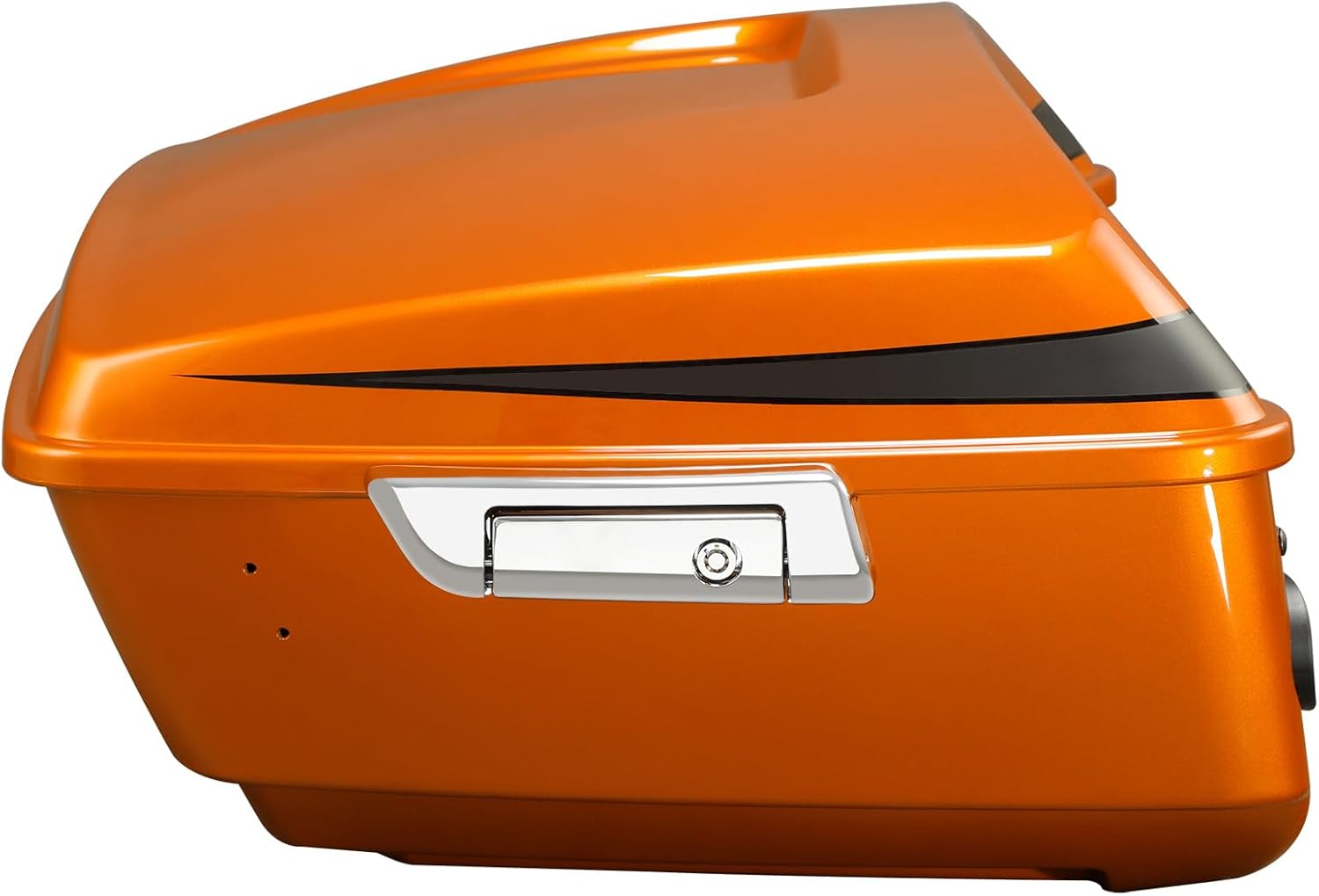TCMT 13.7' King Motorcycle Trunk Box W/Latch Key Fit For Harley 2014-2025 Touring CVO Road King Road Glide Street Glide Electra Glide Ultra Limited Scorched Orange/Black Denim