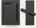 Emtek 222202 Modern Rectangular Surface Jamb Mounted Privacy Lock with Flush Pull and Integrated Strike for Barn Doors - Flat Black