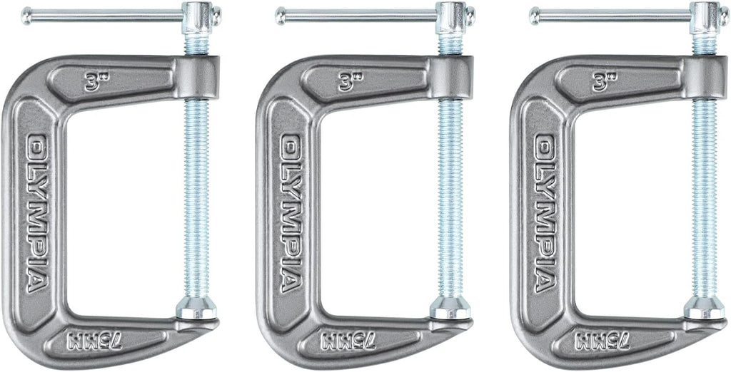 Olympia Tools Heavy Duty Cast Iron C-Clamps with 3-Inch Jaw Opening and 2-Inch Throat, 36 Pack