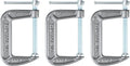 Olympia Tools Heavy Duty Cast Iron C-Clamps with 3-Inch Jaw Opening and 2-Inch Throat, 36 Pack
