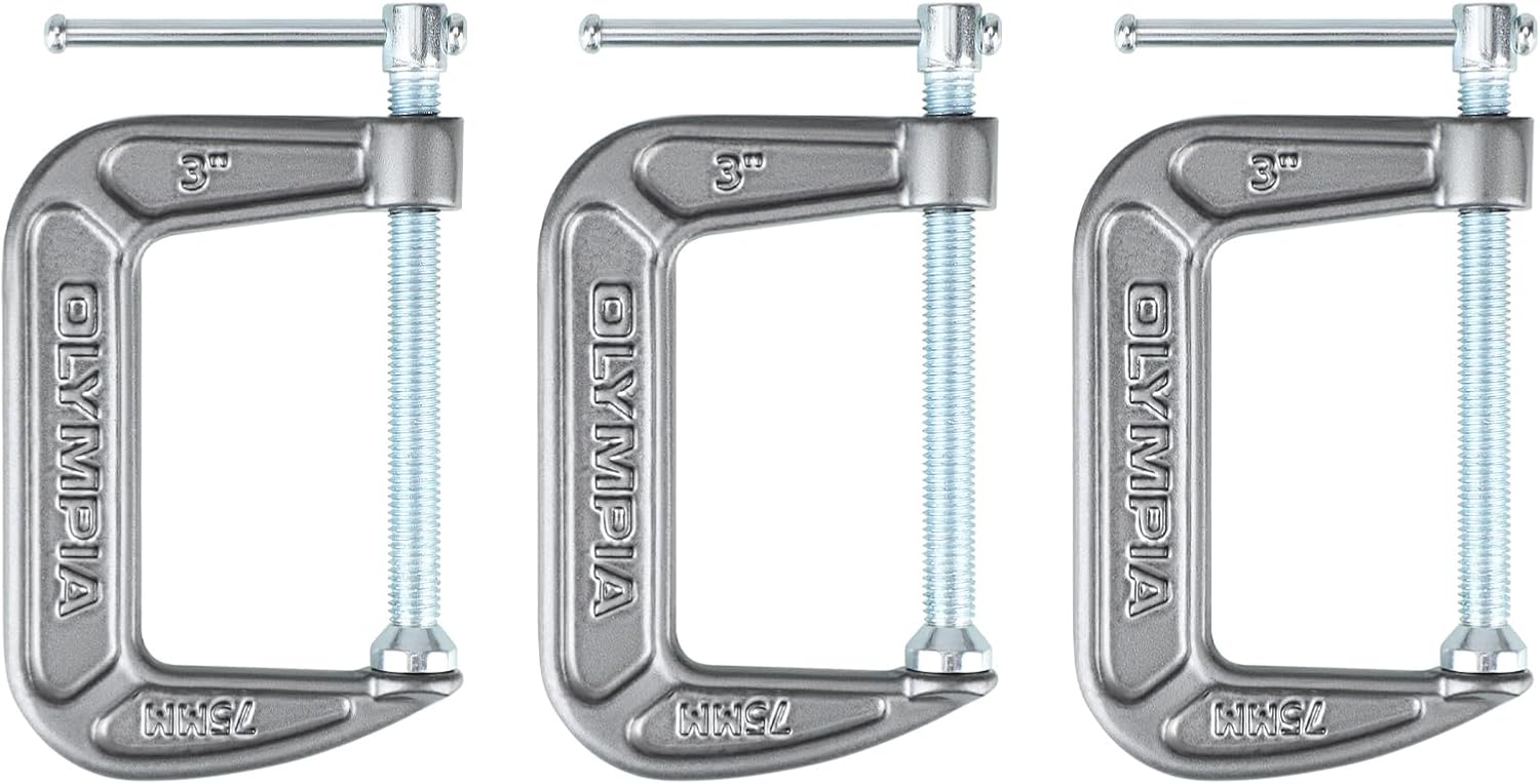 Olympia Tools Heavy Duty Cast Iron C-Clamps with 3-Inch Jaw Opening and 2-Inch Throat, 36 Pack