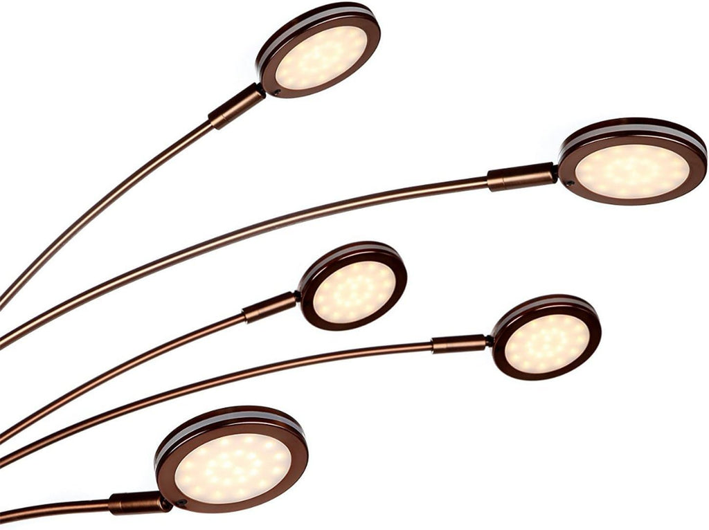 Brightech Orion Arc Floor Lamp for Living Room, Tree Floor Lamp with 5 Adjustable Arms, Multi-Head Standing Lamp with Flexible Rotating LED Lights for Bedroom, Dorm - Bright Hanging Lighting - Bronze