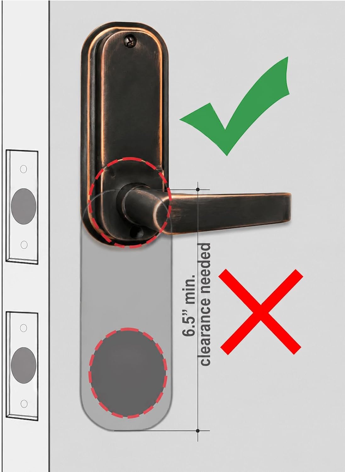 JOUNJIP Single-Sided Mechanical Keyless Combination Lever Handle Door Lock - [Square Spindle] Easier Install - Oil Rubbed Bronze - 2024 Upgrade Version