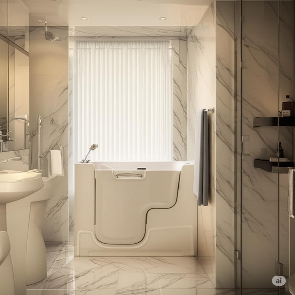 ANZZI Walk In Tub for Seniors 29 x 52 In Right Drain Wheelchair Accessible Bathtub Dual Therapy 12 Whirlpool Jets 18 Air Jets Inline Heater Quick Fill ADA Seat Acrylic White | 2953WCRWD