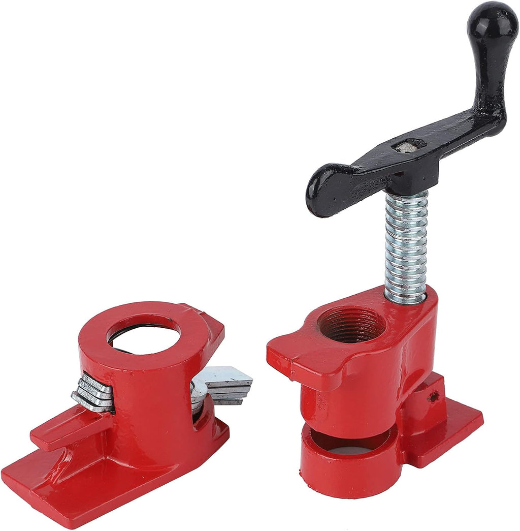 4 Pack 3 4, 4Sets Quick Release Heavy Duty Wide Base Iron Wood Gluing Pipe Clamp Set Serre Joint a Tube Metal Woodworking Workbench Clamps Cast for Woodw with Unique