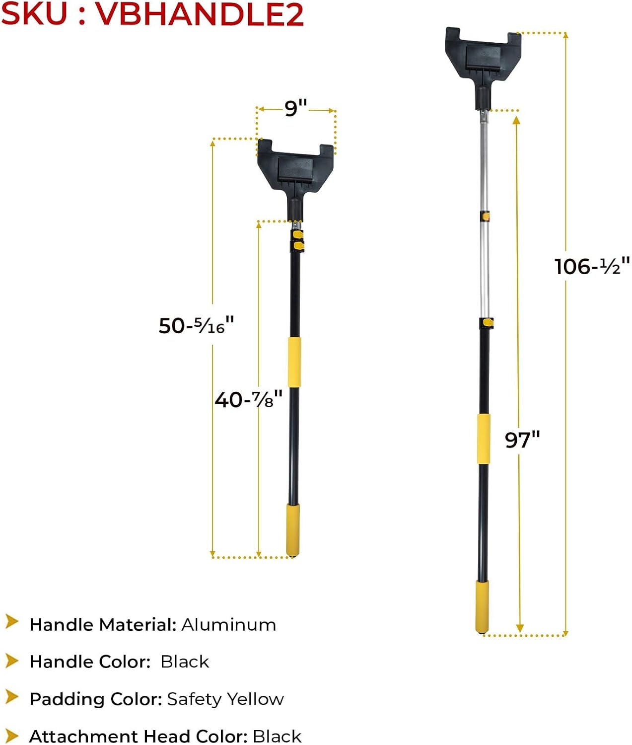 Mytee Products 4 Pack 8ft V Shaped Board Corner Protector Extension Handle - Edge Protector Pole for Flatbed, Adjustable Locking Clamps V Edge Sponge Hand Held Guards Handle